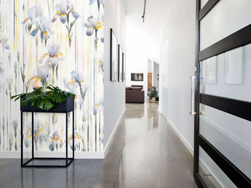 Irises and Stripes Seamless Blue