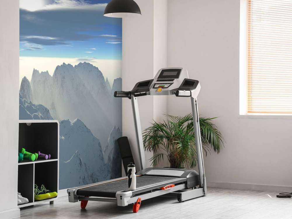 Snowy mountain peaks panorama