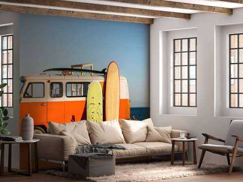 Bus with surfboard