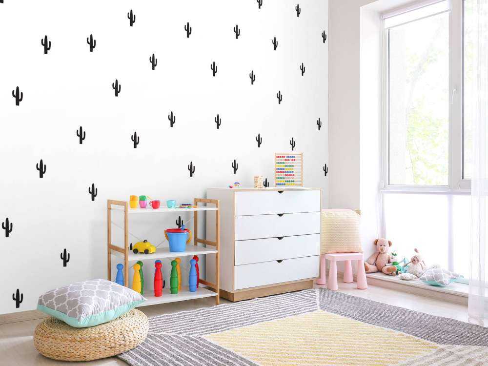 Cacti in black and white