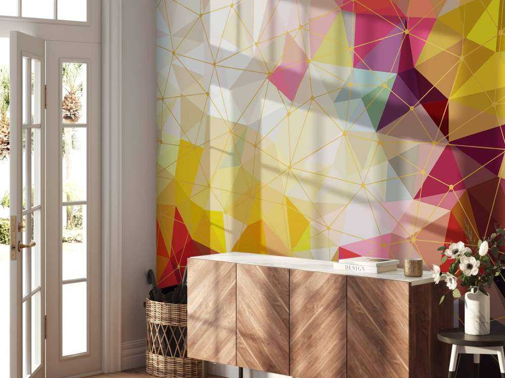 Print of colourful triangles