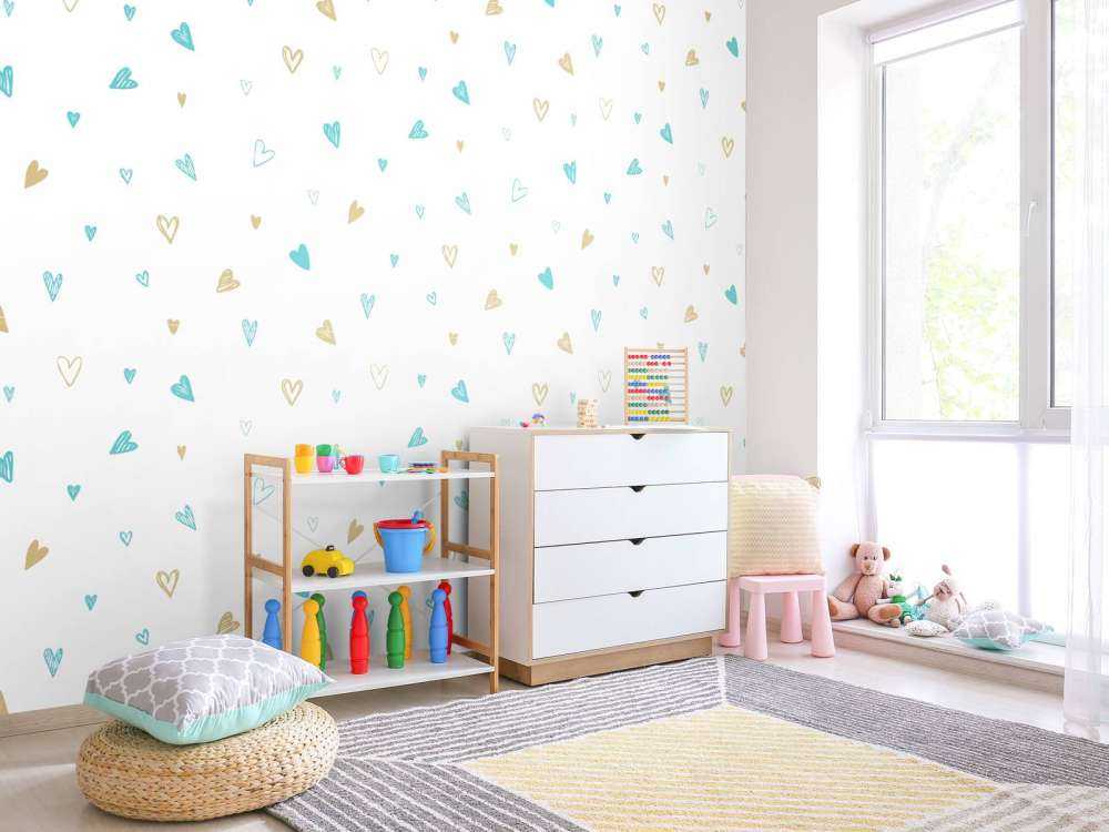 Mint and golden hearts