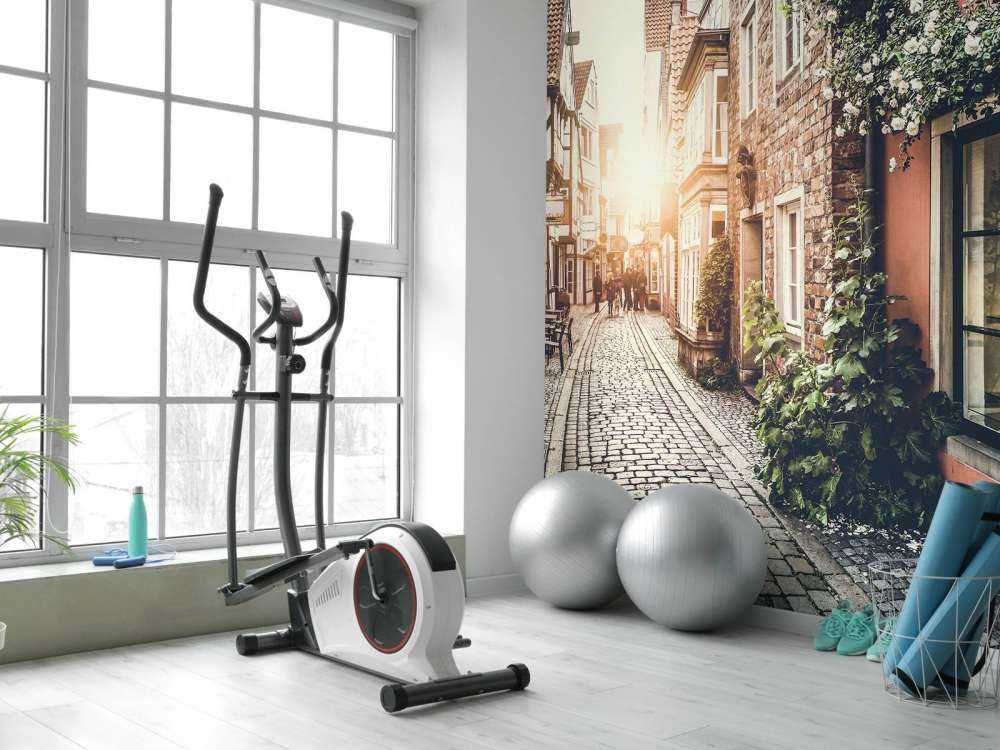 Sunset in an old street