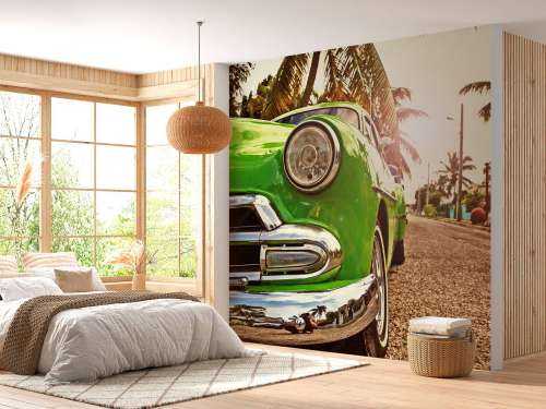 Green classic car