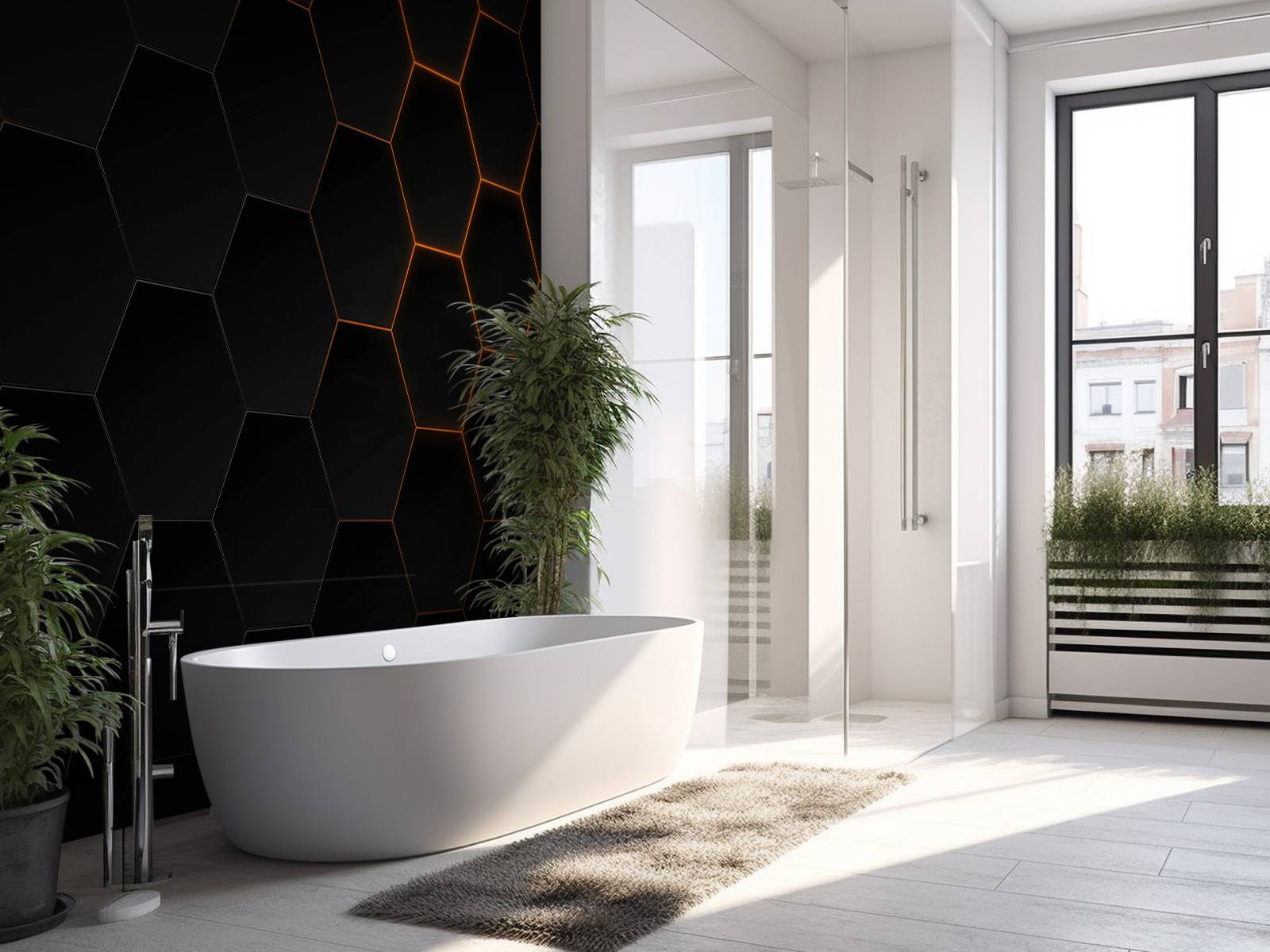Abstract hexagons