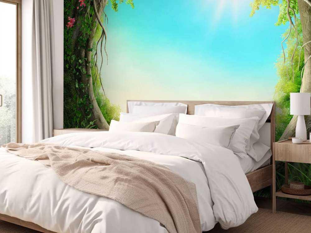 Colourful fairytale forest