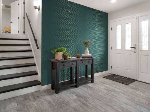 Wavy teal pattern