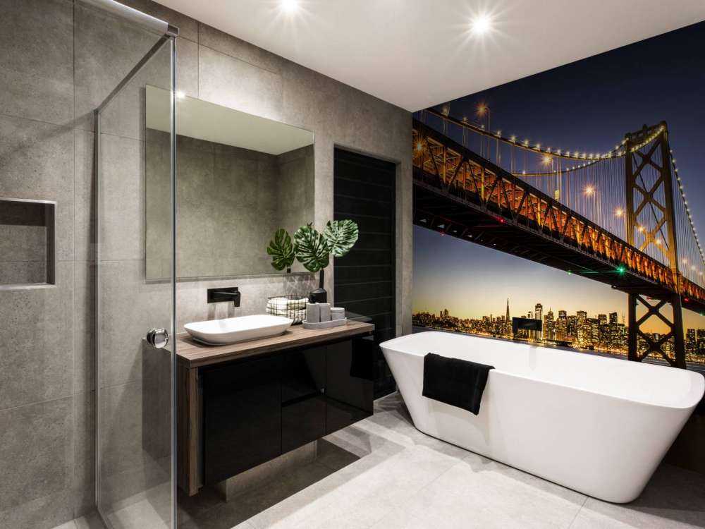 Bay Bridge with light