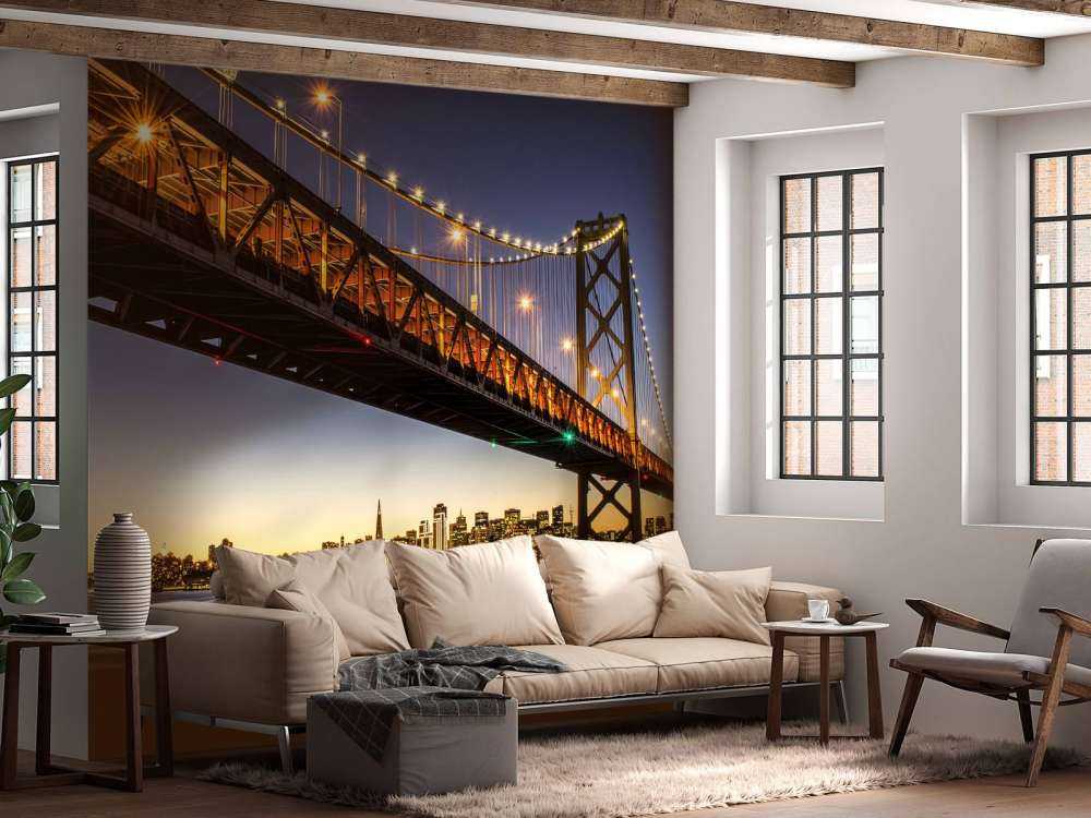 Bay Bridge with light