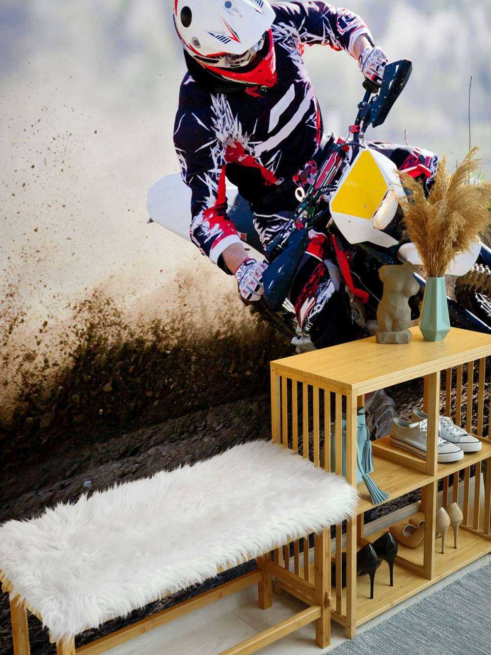 Cross bike in the bend