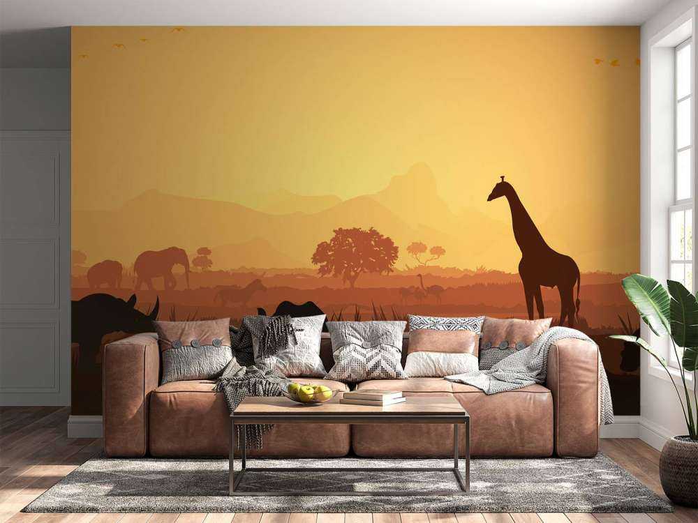 Wild animals on savannah