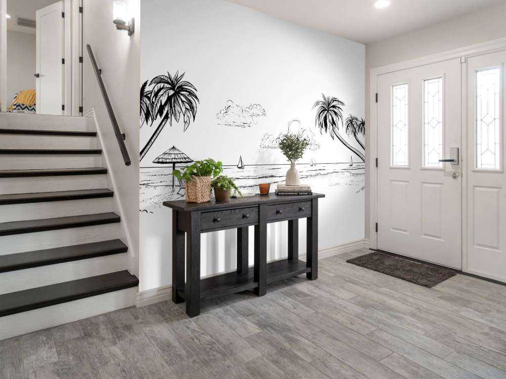 Beach in black and white