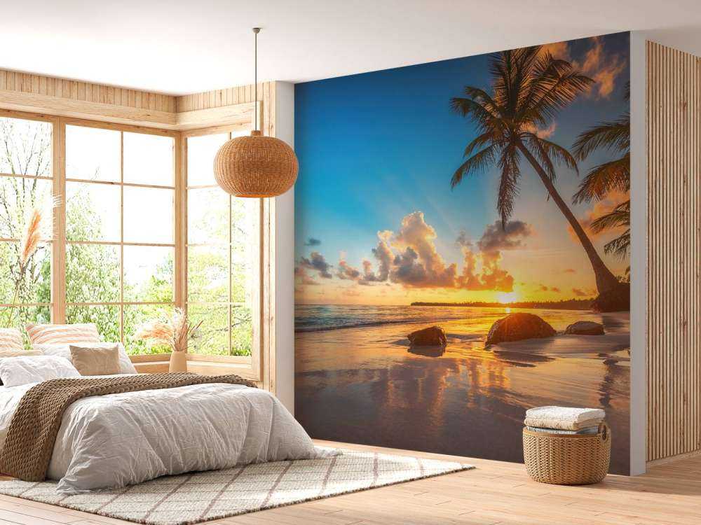 Palm trees at sunset