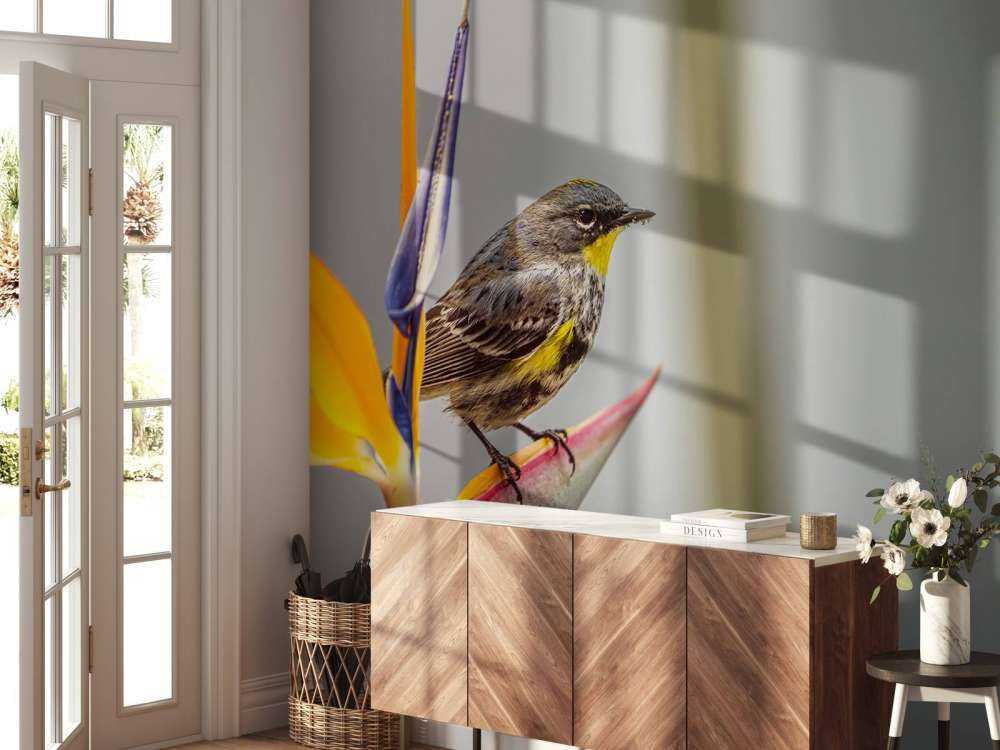 Paradise flower with bird