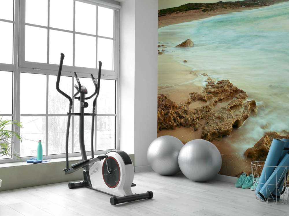 Quiet beach with rocks