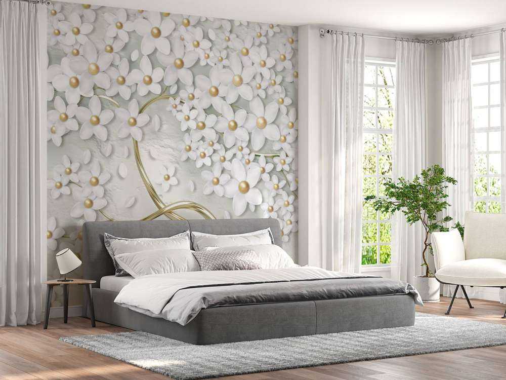 Golden white flowers