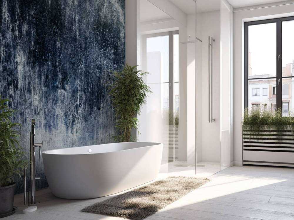 Old weathered blue wall