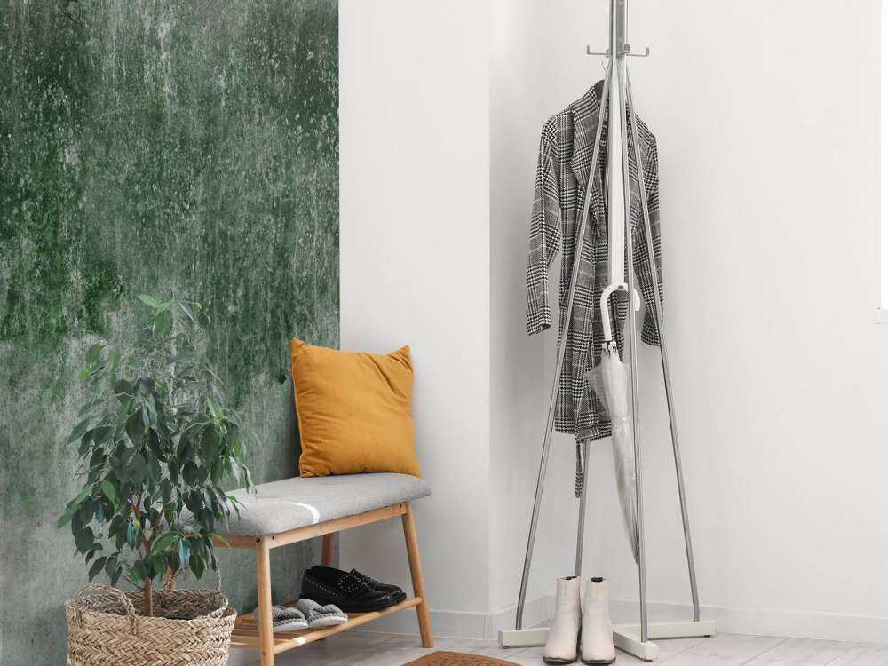 Old weathered green wall