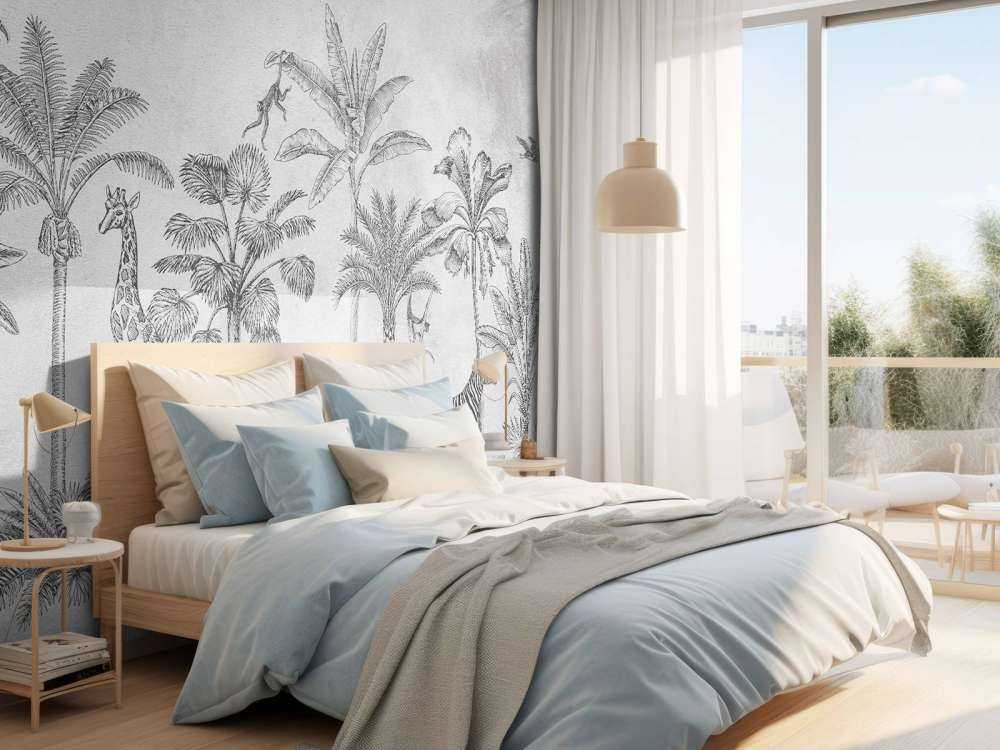 Tropical animal jungle gray