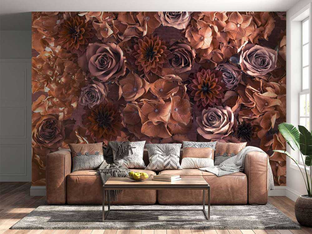 Hydrangeas, roses and dahlias