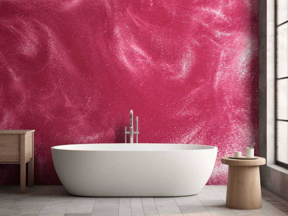 Pink glitter particles