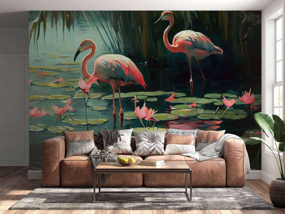 Waterlily Flamingo Oasis