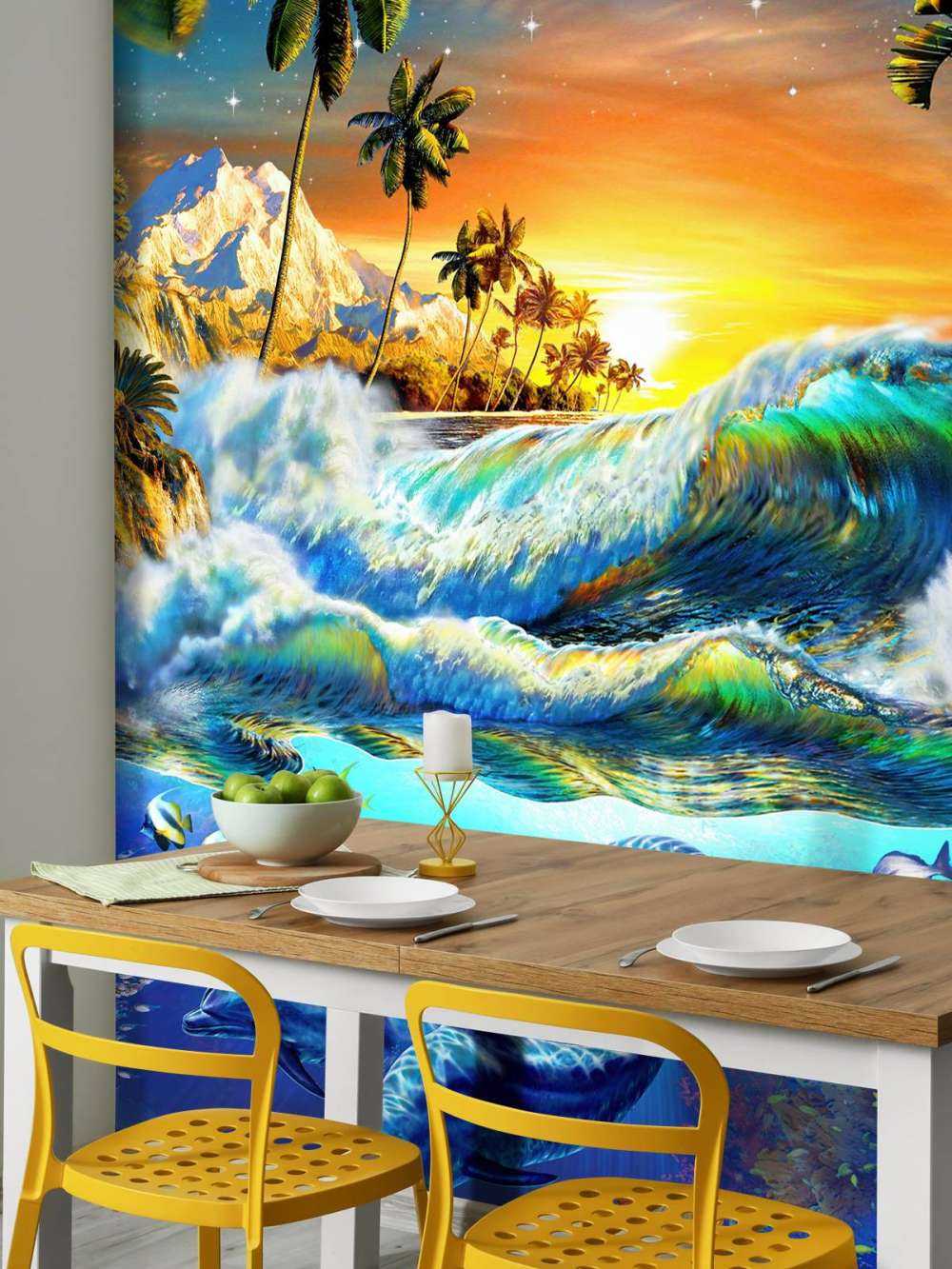 Hawaian Dawn_Waves and Dolphins