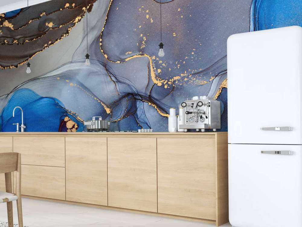 Abstract blauw en paars