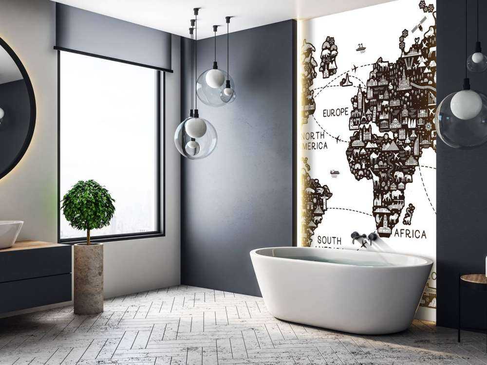 Wereldkaart met reislijnen