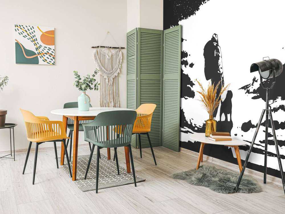 Reiziger met hond zwart-wit