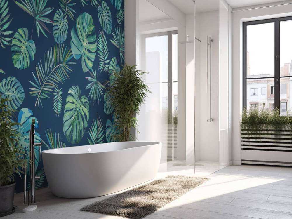 Palm leaves and monstera