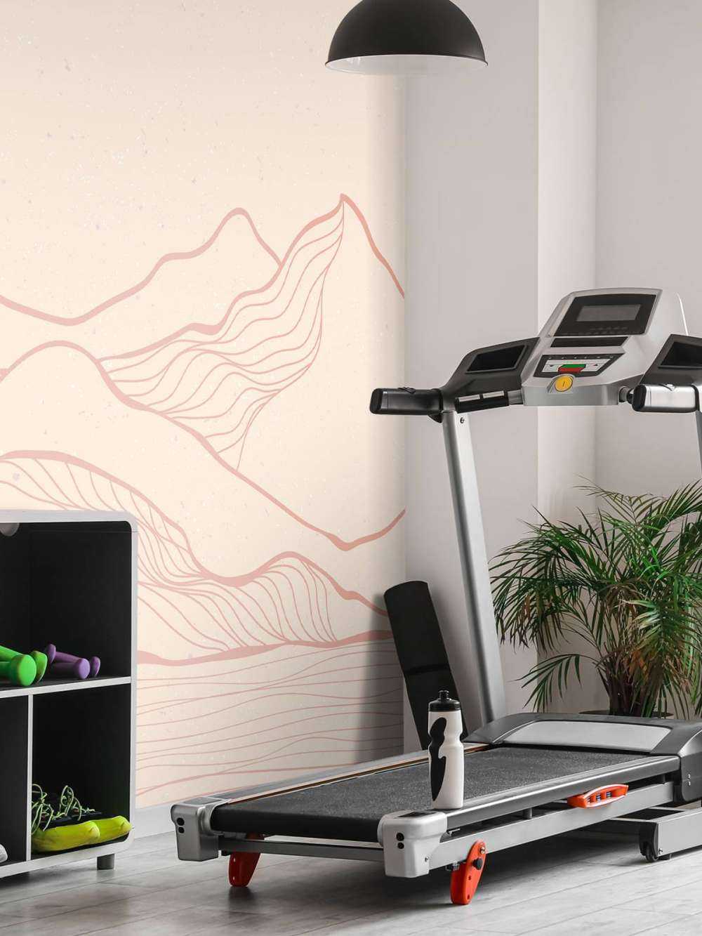 Geïllustreerde roze bergen landschap