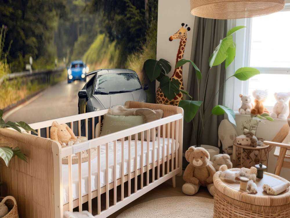 Matte gray Lamborghini in nature