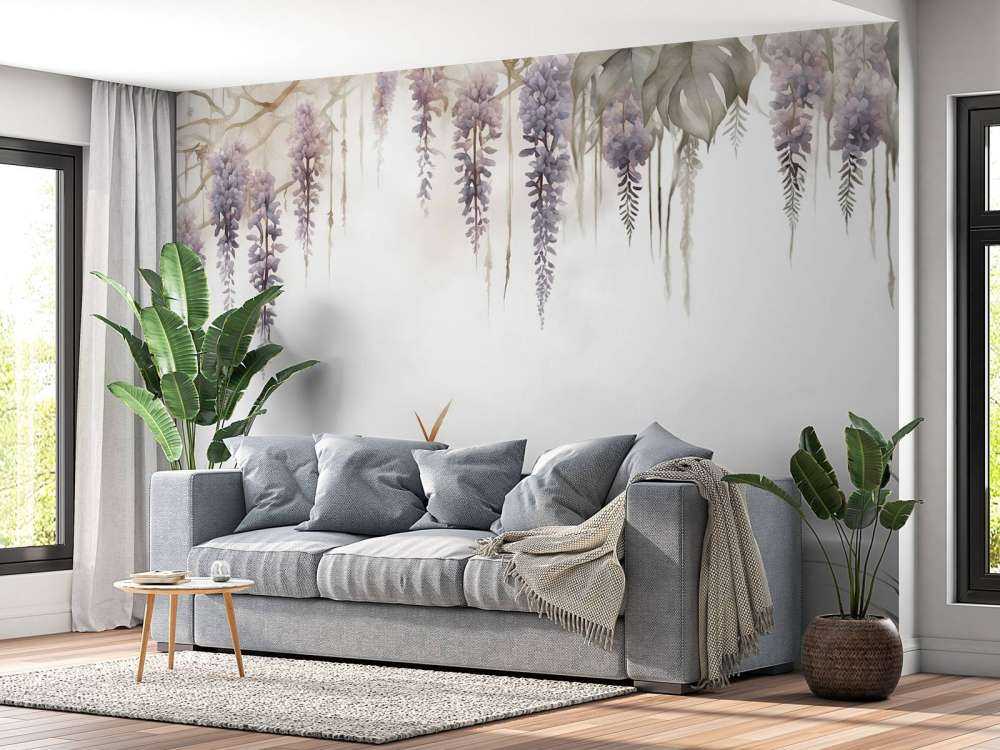 Wisteria and Field Grasses Beige