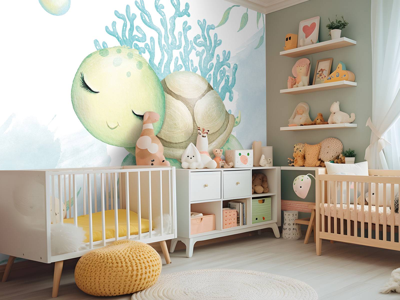 Wallpaper Turtle Themed Baby Room Ocean Wall Mural