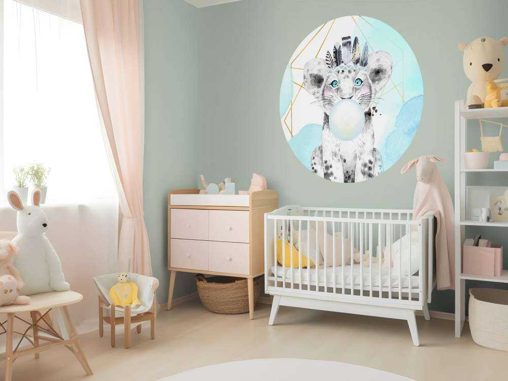 Indian lion cub with bubble gum bell