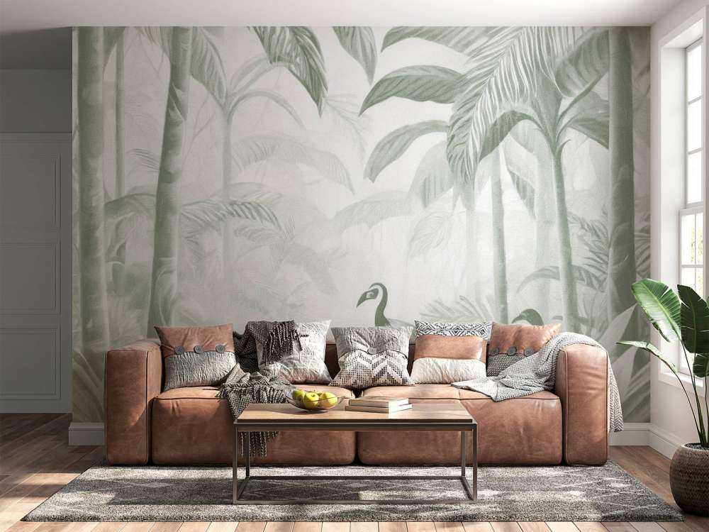 Hidden Jungle with Ibis, green