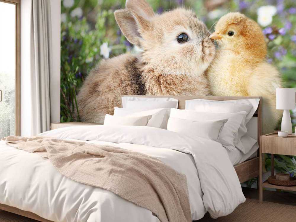Rabbit and chick