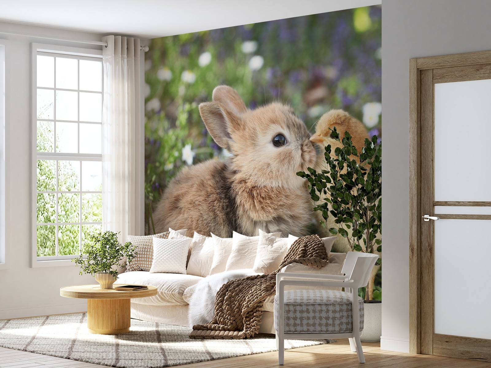 Rabbit and chick