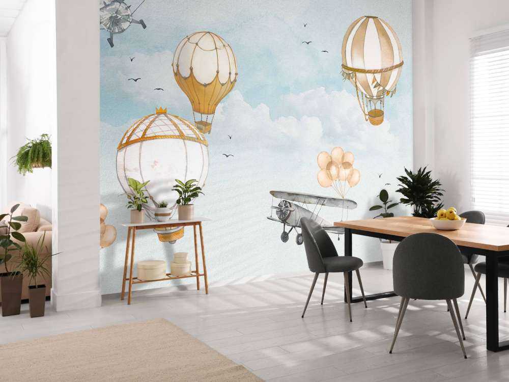 Hot air balloons watercolour