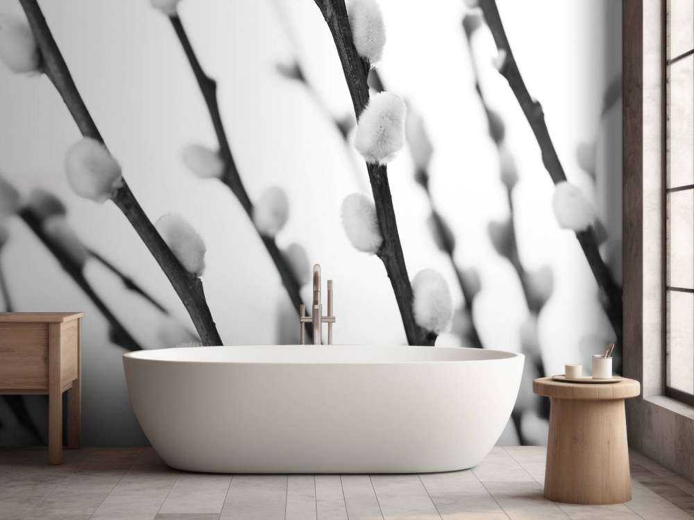 Forest willow in black and white