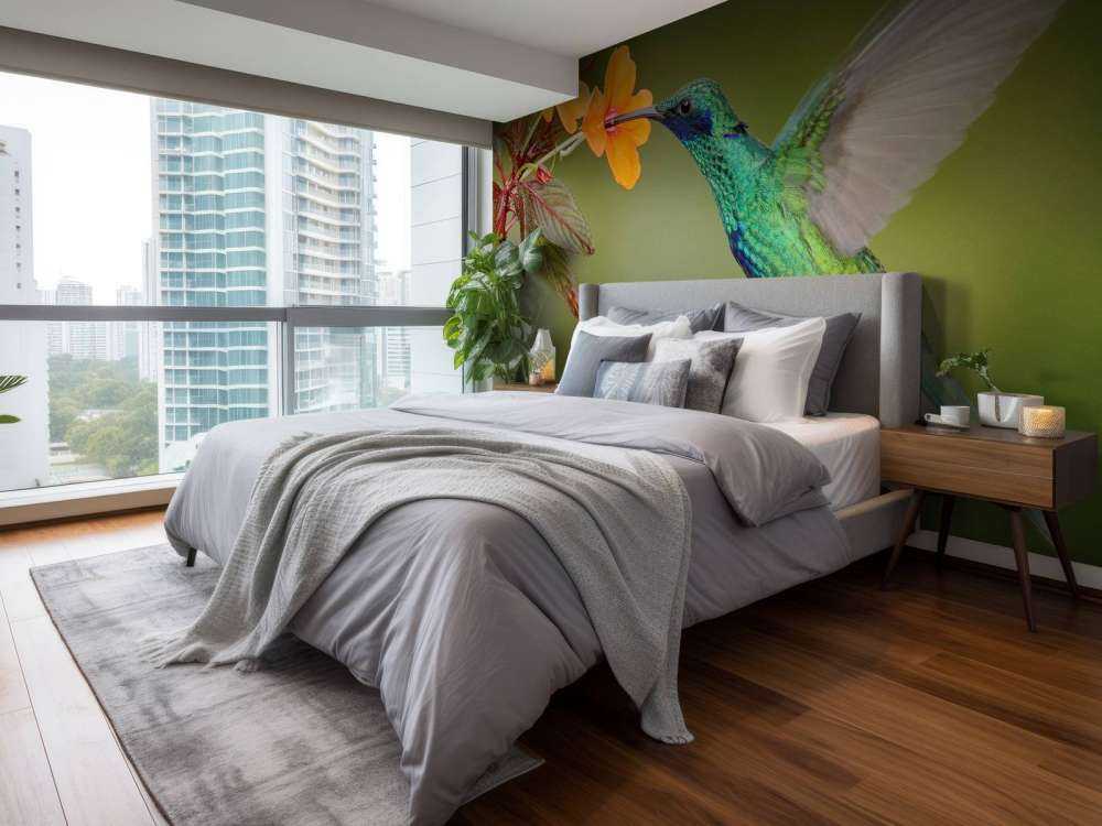 Kleurrijke Kolibrie op Bloem