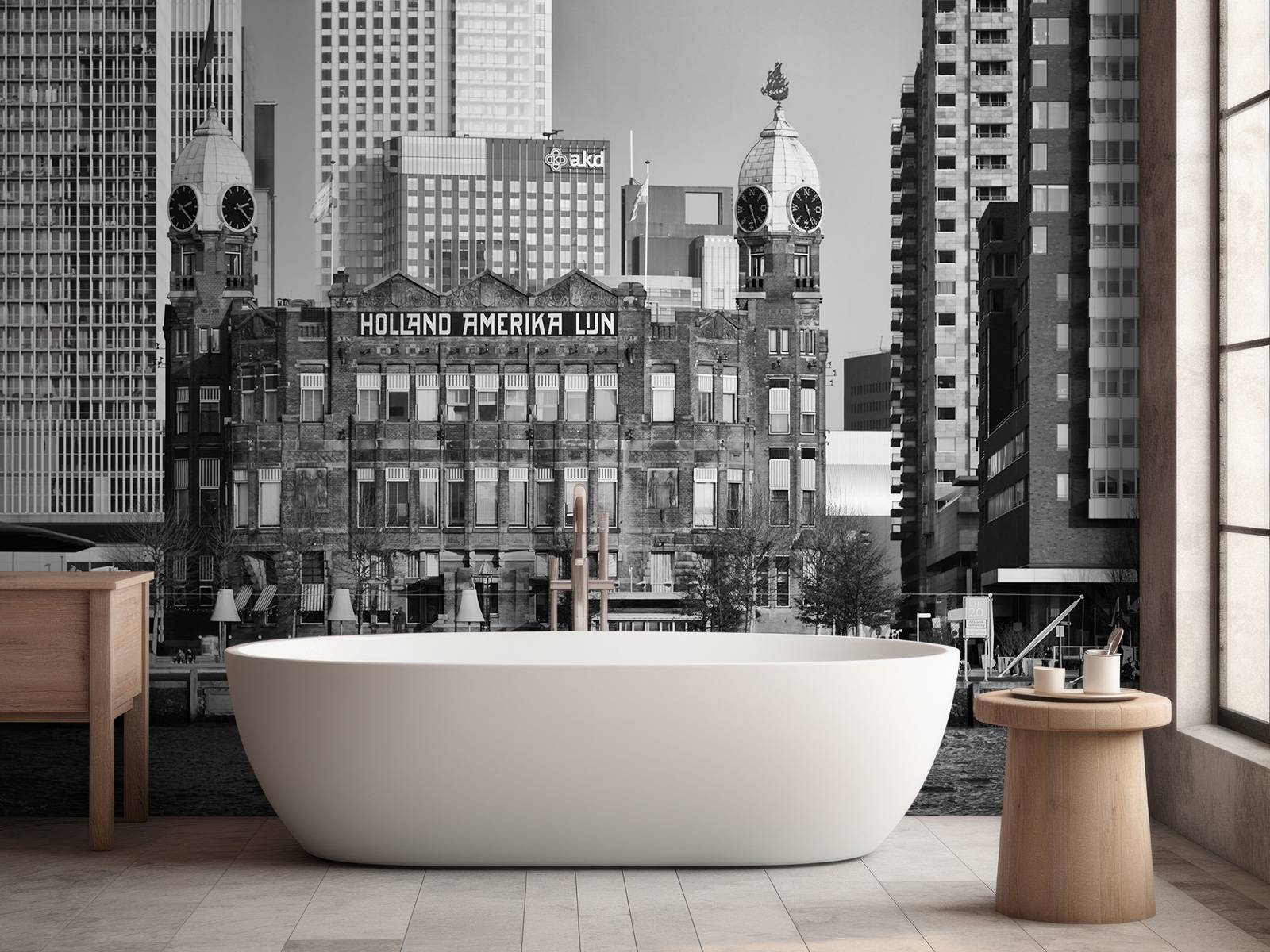 Hotel New York in black and white Rotterdam 