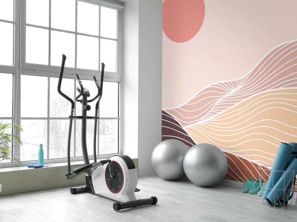 Lineart mountains with the sun