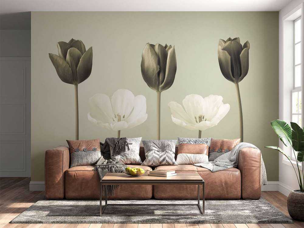 Tulips in a row