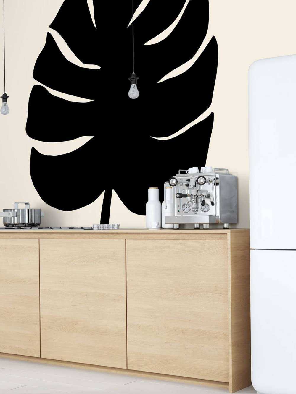 Monstera Leaf Black