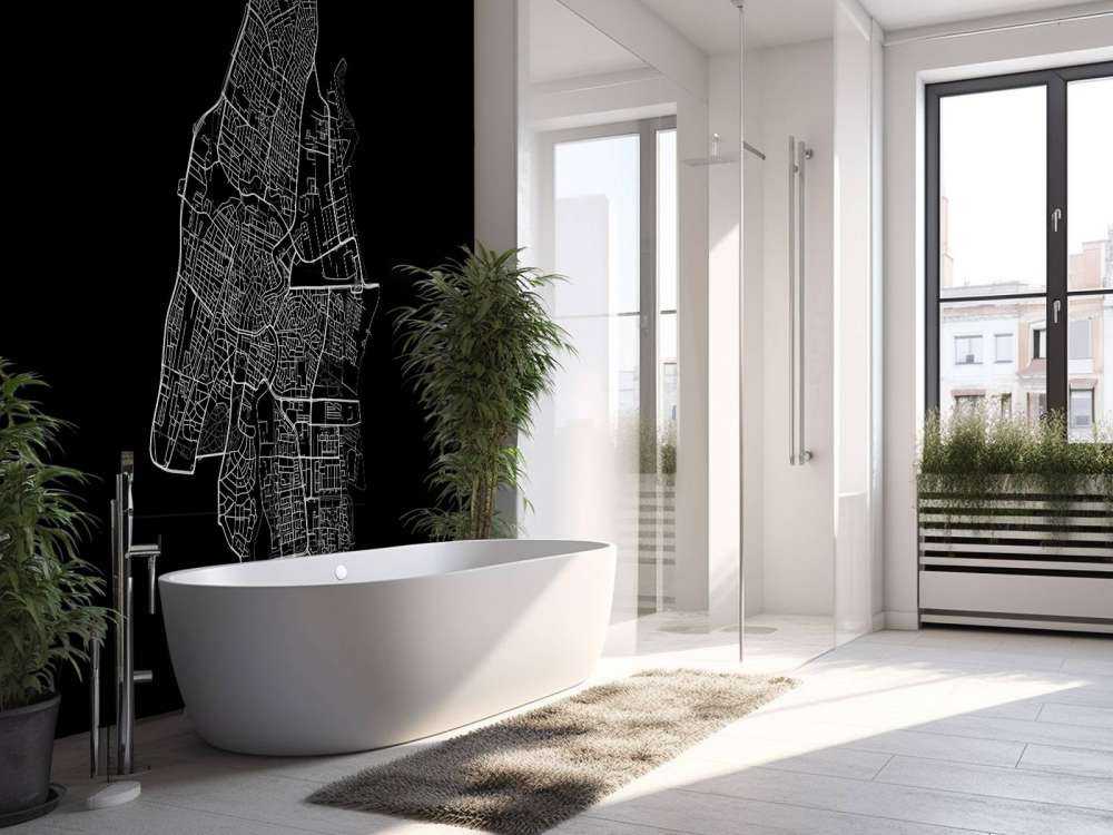 Plattegrond van Haarlem, zwart