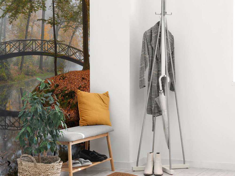 Bridge in the autumn forest