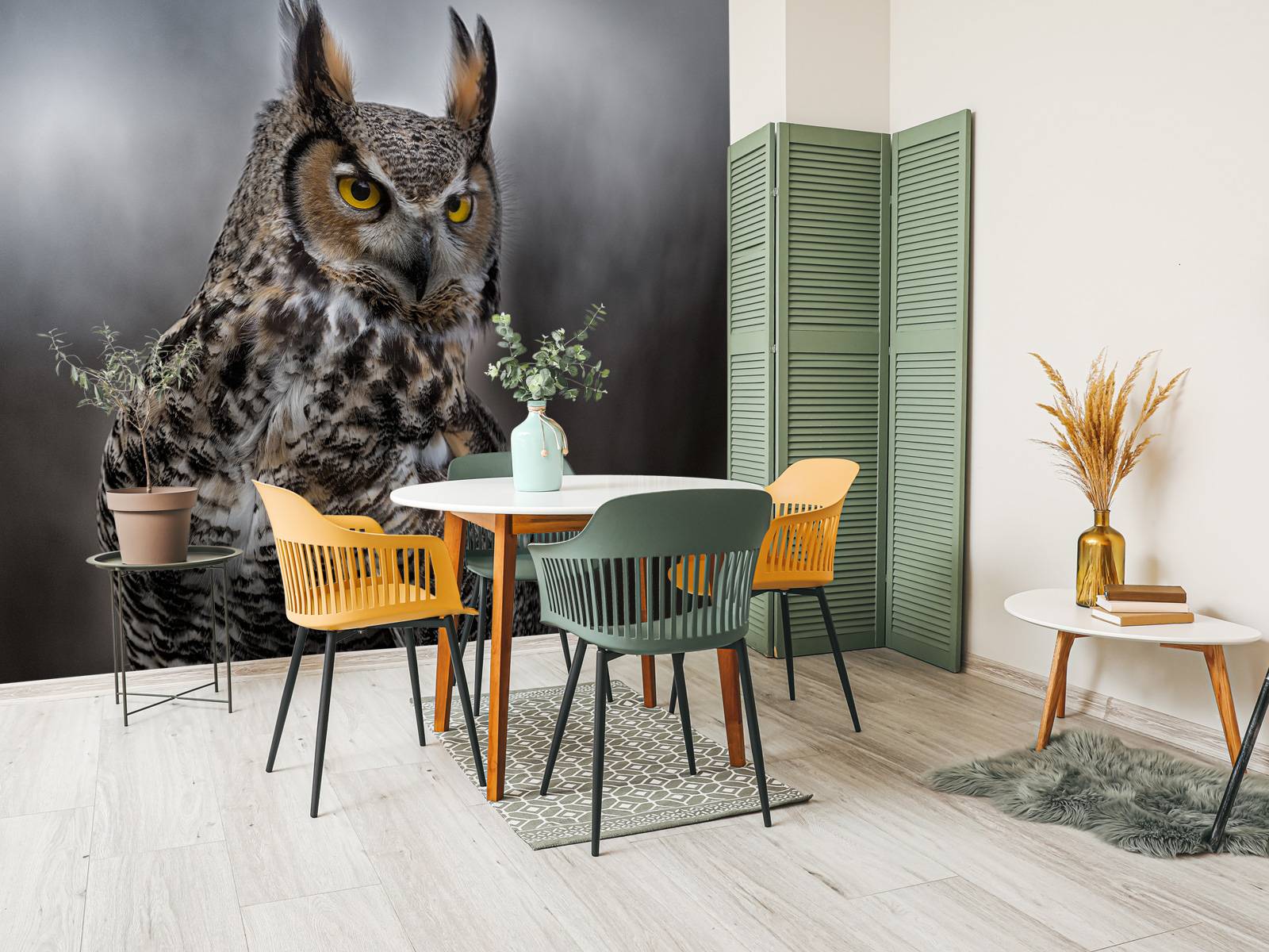 Brown feathered owl