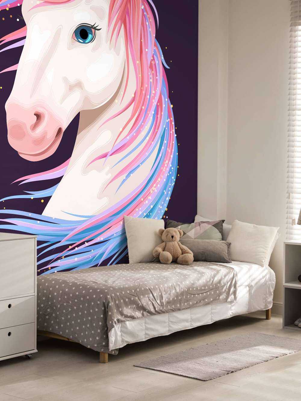 Unicorn with coloured mane